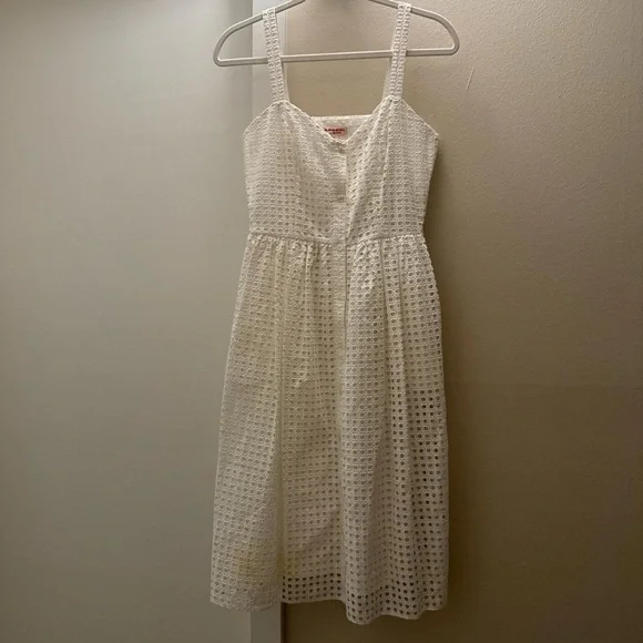 Brooks Brothers White Button Front Midi Sundress - Picture 1 of 3